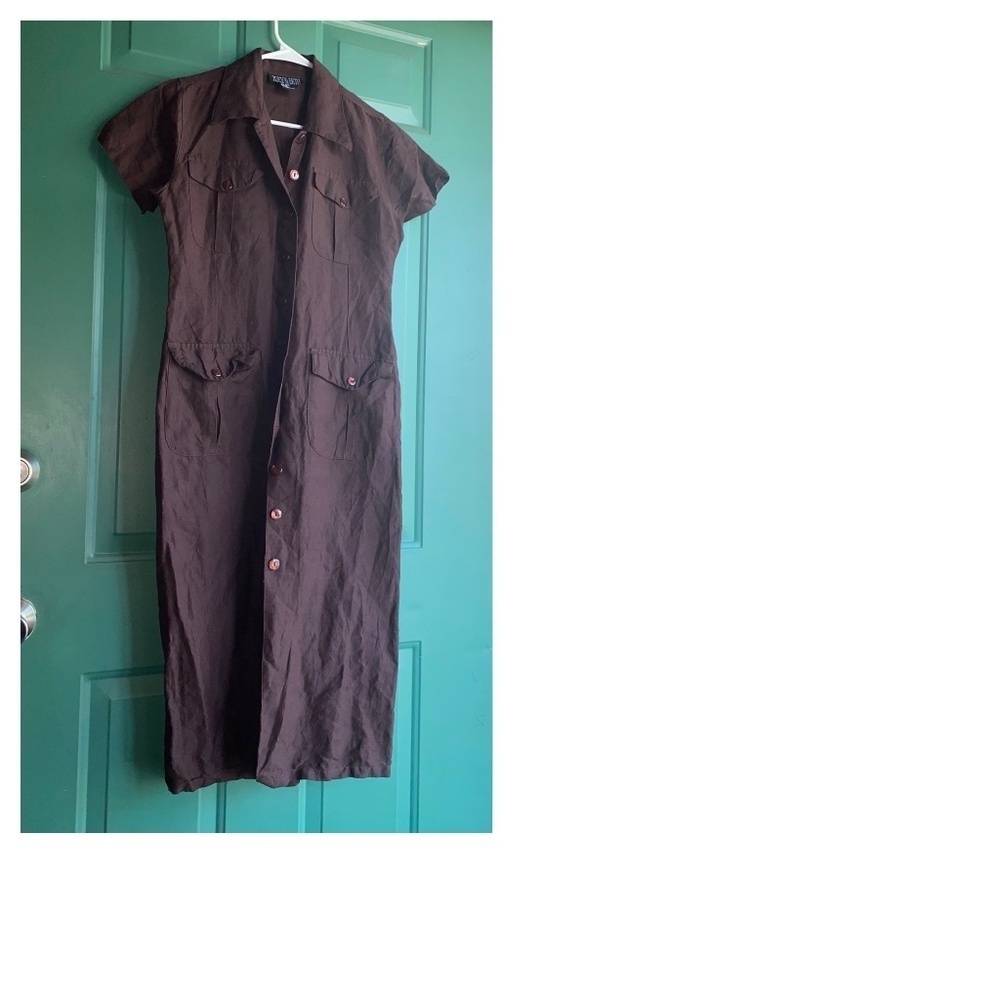 Zoey & Beth size medium brown button dress